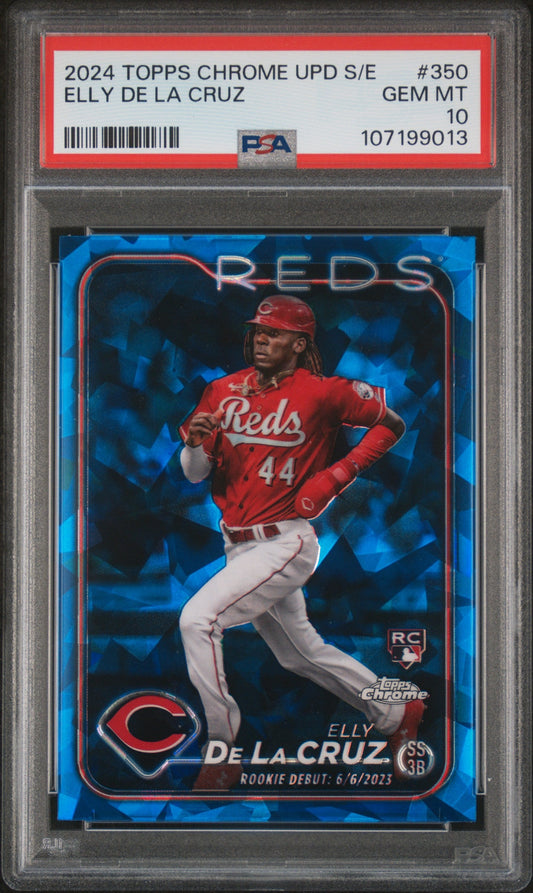 2024 Topps Chrome Sapphire Update Series Elly De La Cruz 10 PSA #350