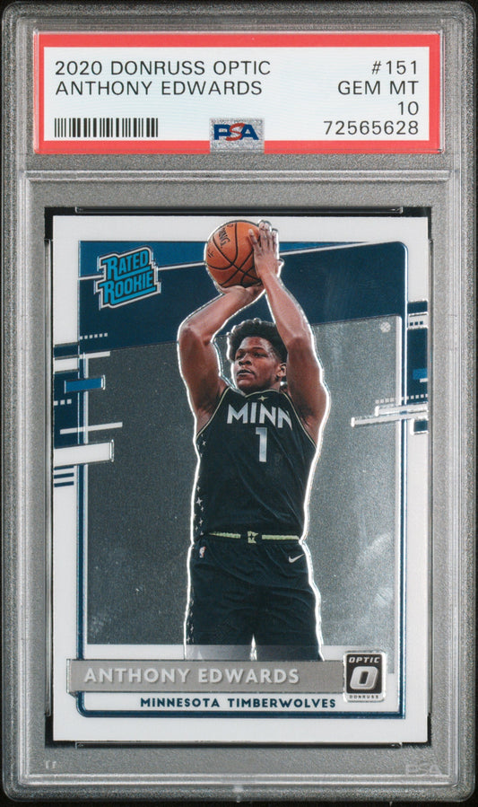 2020 Panini Donruss Optic Anthony Edwards 10 PSA #151
