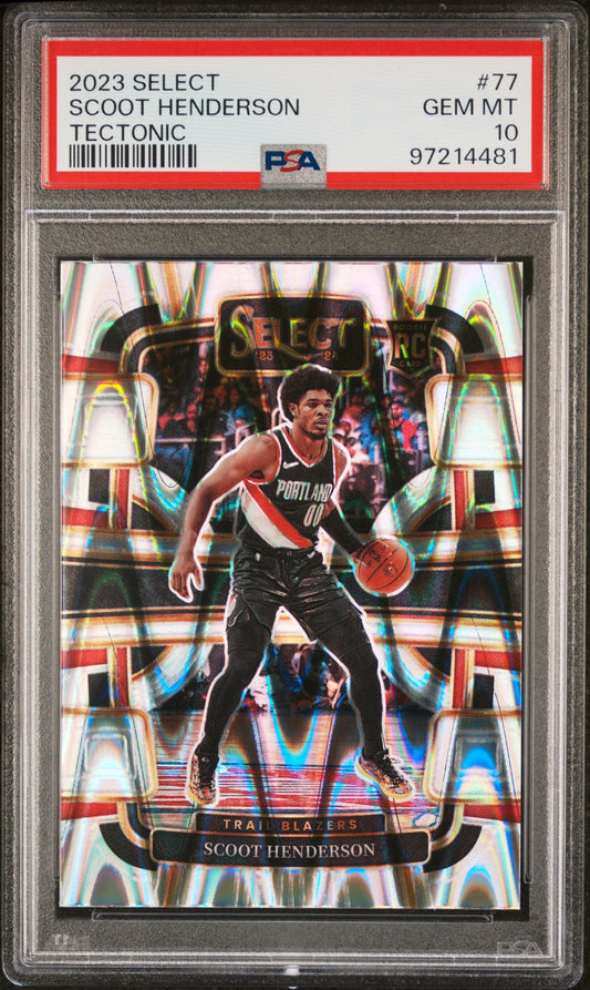 2023 Panini Select Tectonic Scoot Henderson 10 PSA #77