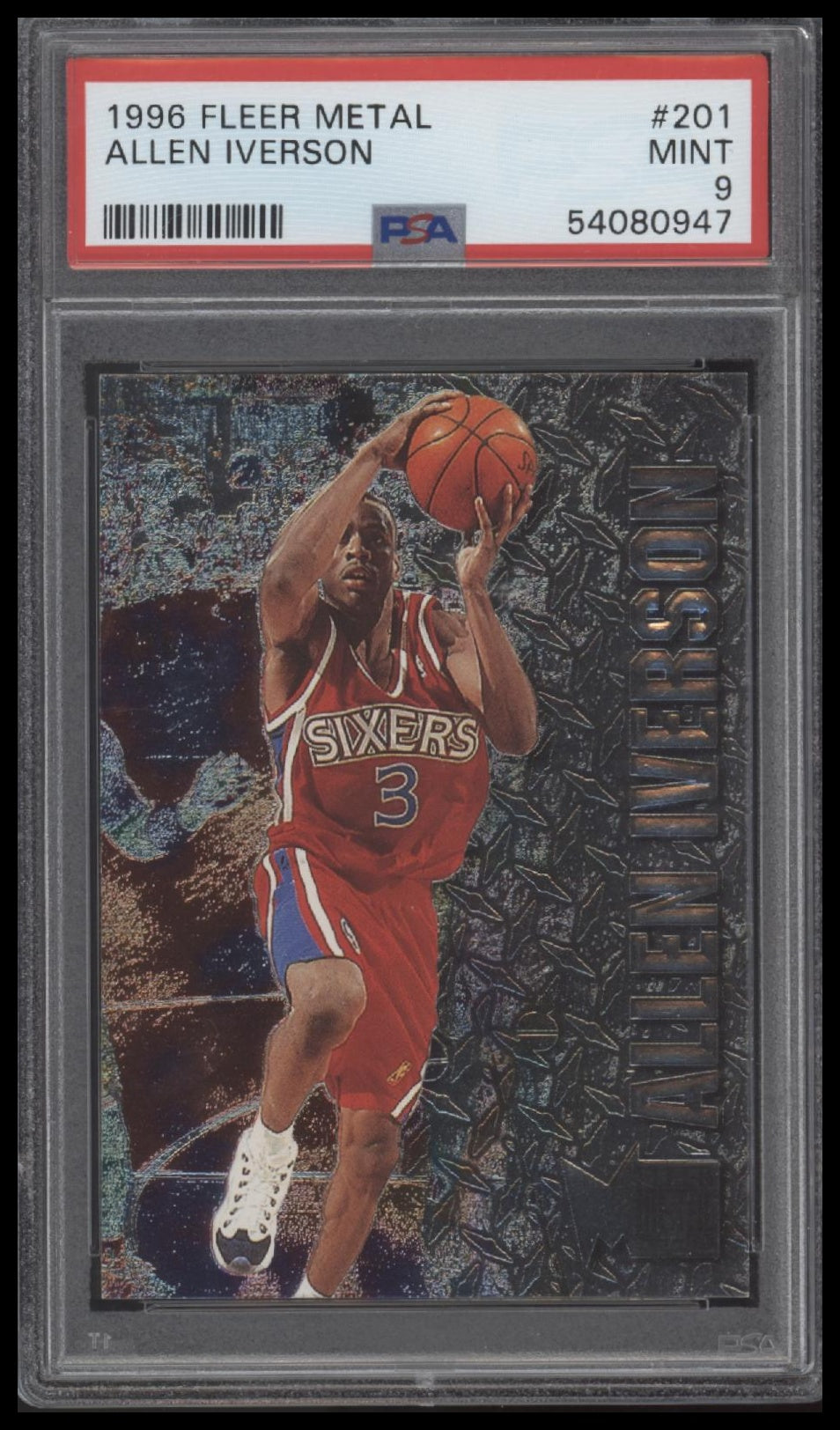 1996 Metal Allen Iverson 9 PSA #201