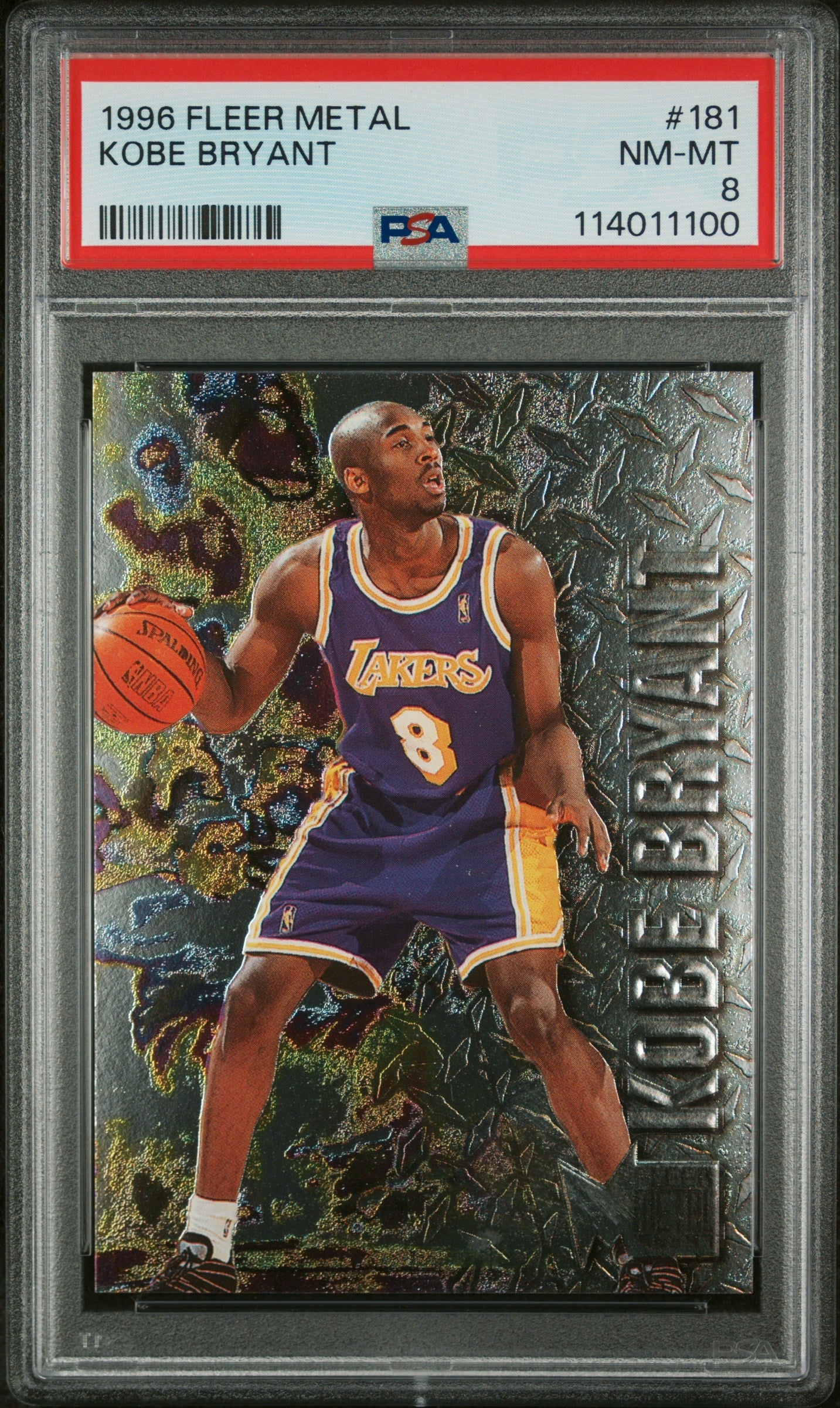 1996 Fleer Metal Kobe Bryant Rookie 8 PSA #181