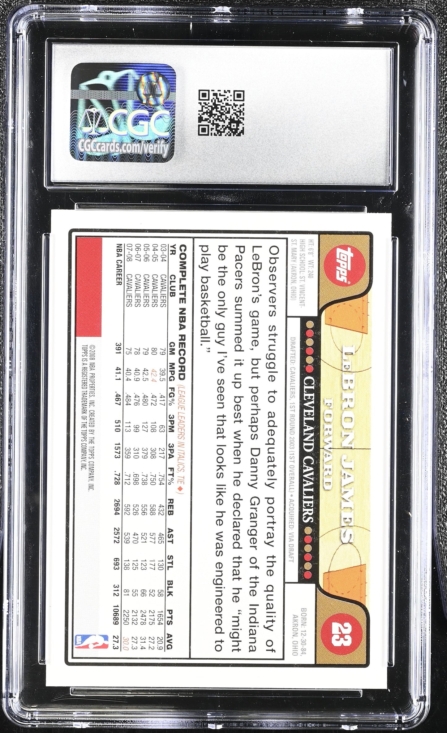 LeBron James 10 CGC #23