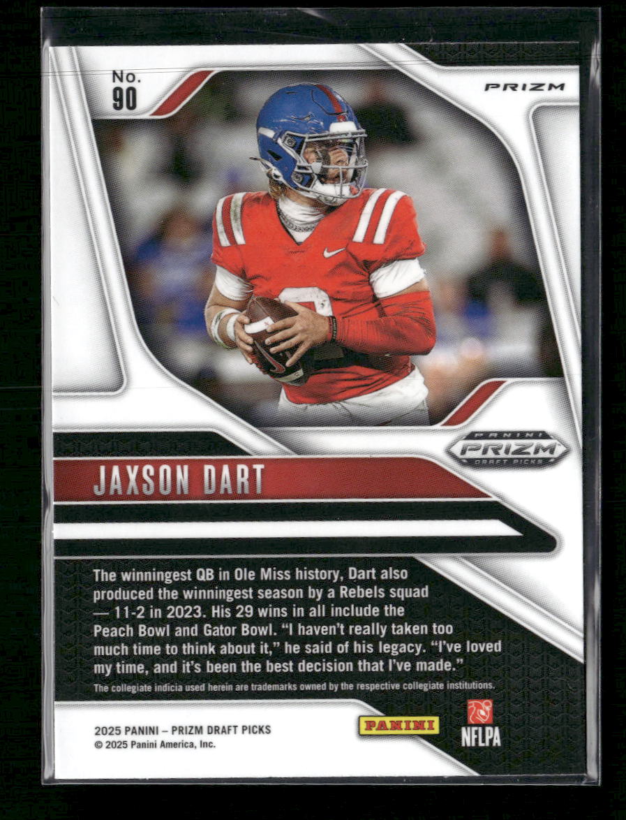 2025 Panini Prizm Draft Picks Prizms Red Ice Jaxson Dart #90