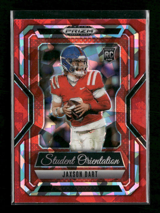 2025 Panini Prizm Draft Picks Student Orientation Red Ice Jaxson Dart #9