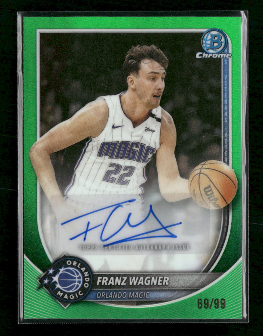 2025-26 Bowman Chrome Autographs Green Geometric Franz Wagner #/99 Auto #BCA-FW