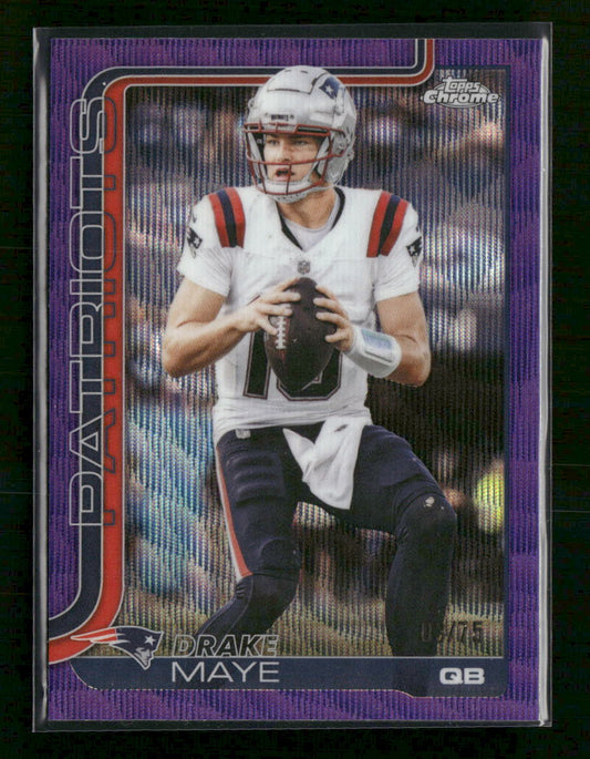 2025 Topps Chrome Purple Wave Refractor Drake Maye #/75 #207