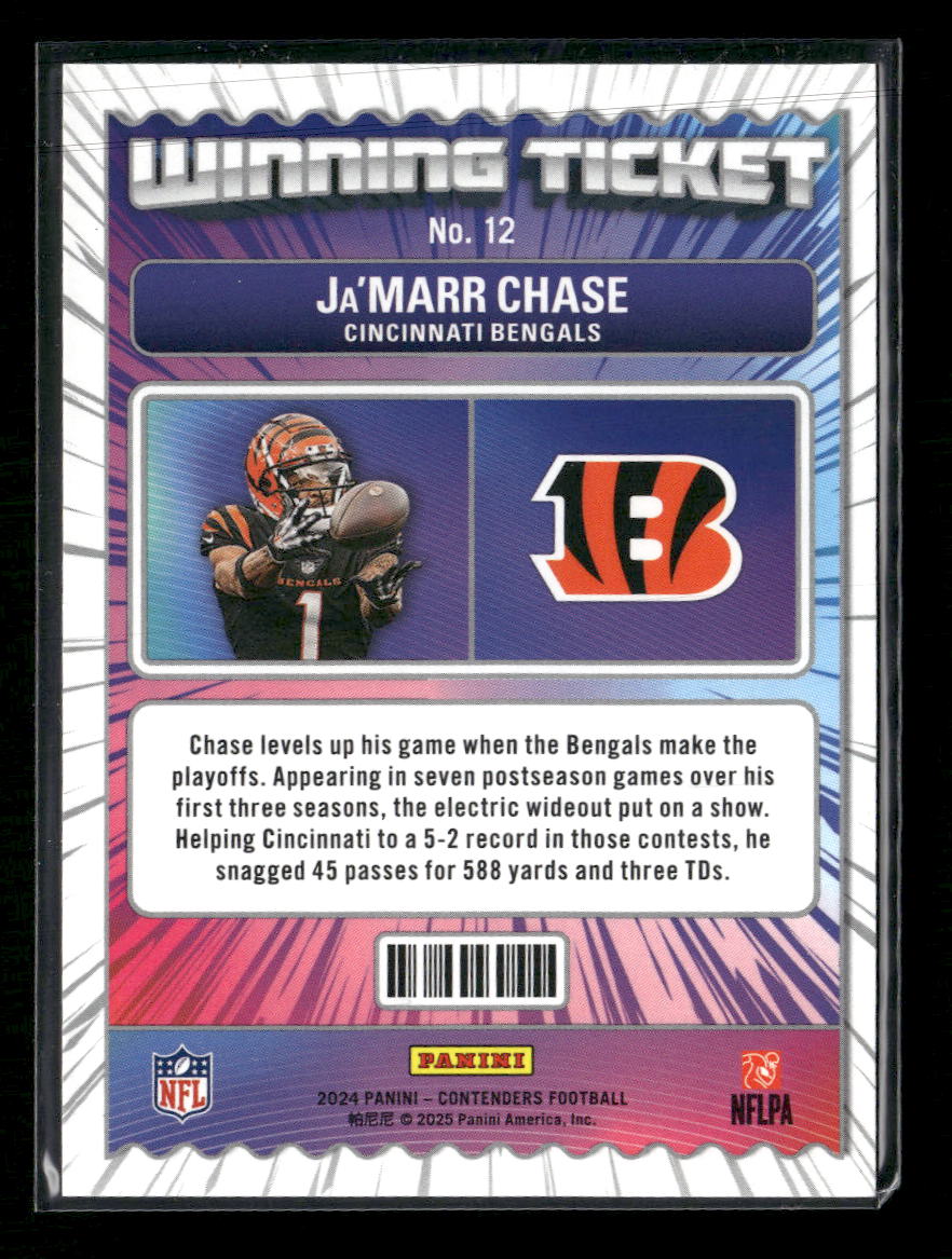 2024 Panini Contenders Winning Ticket Ja'Marr Chase #12