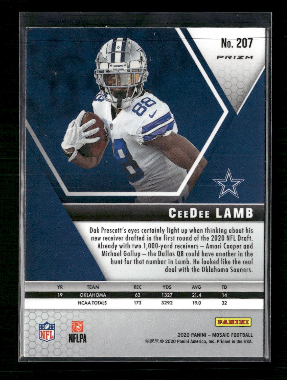 2020 Panini Mosaic Prizm Reactive Gold CeeDee Lamb Rookie #207