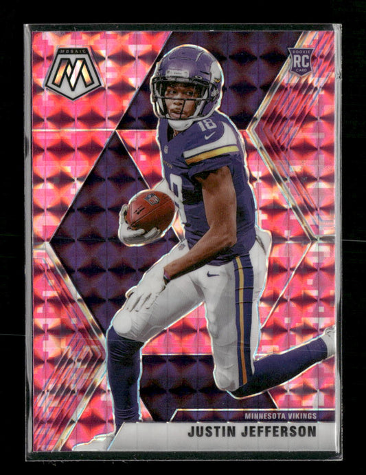 2020 Panini Mosaic Prizm Camo Pink Justin Jefferson Rookie #209