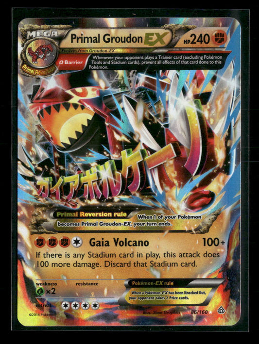 XY - Primal Clash Primal Groudon EX (Omega) #86/160 *Damaged*