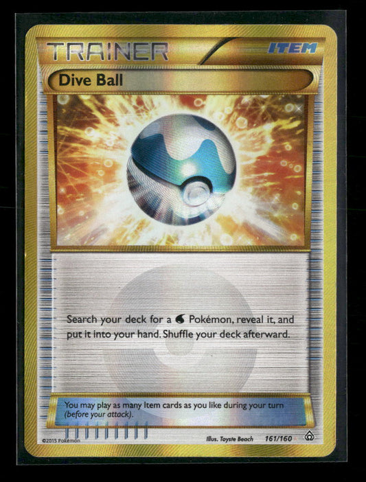XY - Primal Clash Dive Ball (161 Secret Rare) Reverse Holofoil #161/160