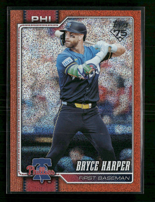 2026 Topps Orange Sandglitter Bryce Harper #/25 #250