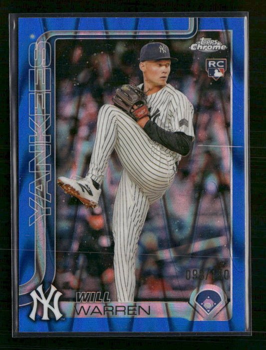 2025 Topps Chrome Blue Raywave #/150 Will Warren Rookie #81