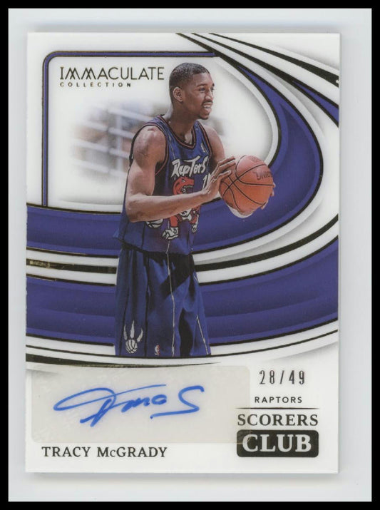 2023-24 Panini Immaculate Collection Scorers Tracy McGrady #/49 Auto #SCS-TMG
