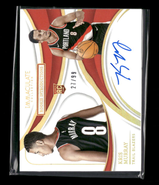 2023-24 Panini Immaculate Rookie Introductions Kris Murray #/99 Auto #IRI-KM