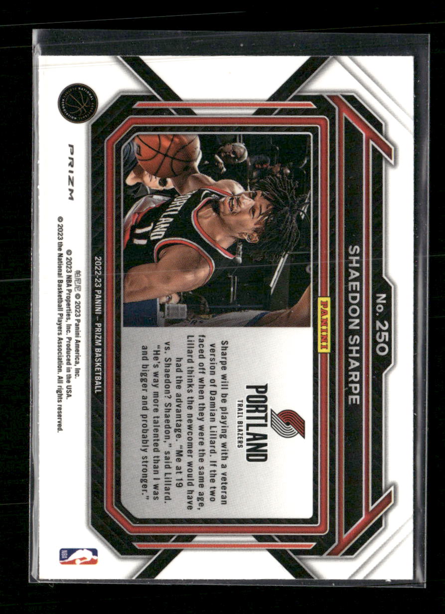 2022-23 Panini Prizm Fast Break Shaedon Sharpe #250