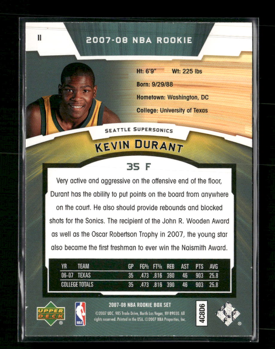 2007-08 Upper Deck Rookie Box Set Kevin Durant #11