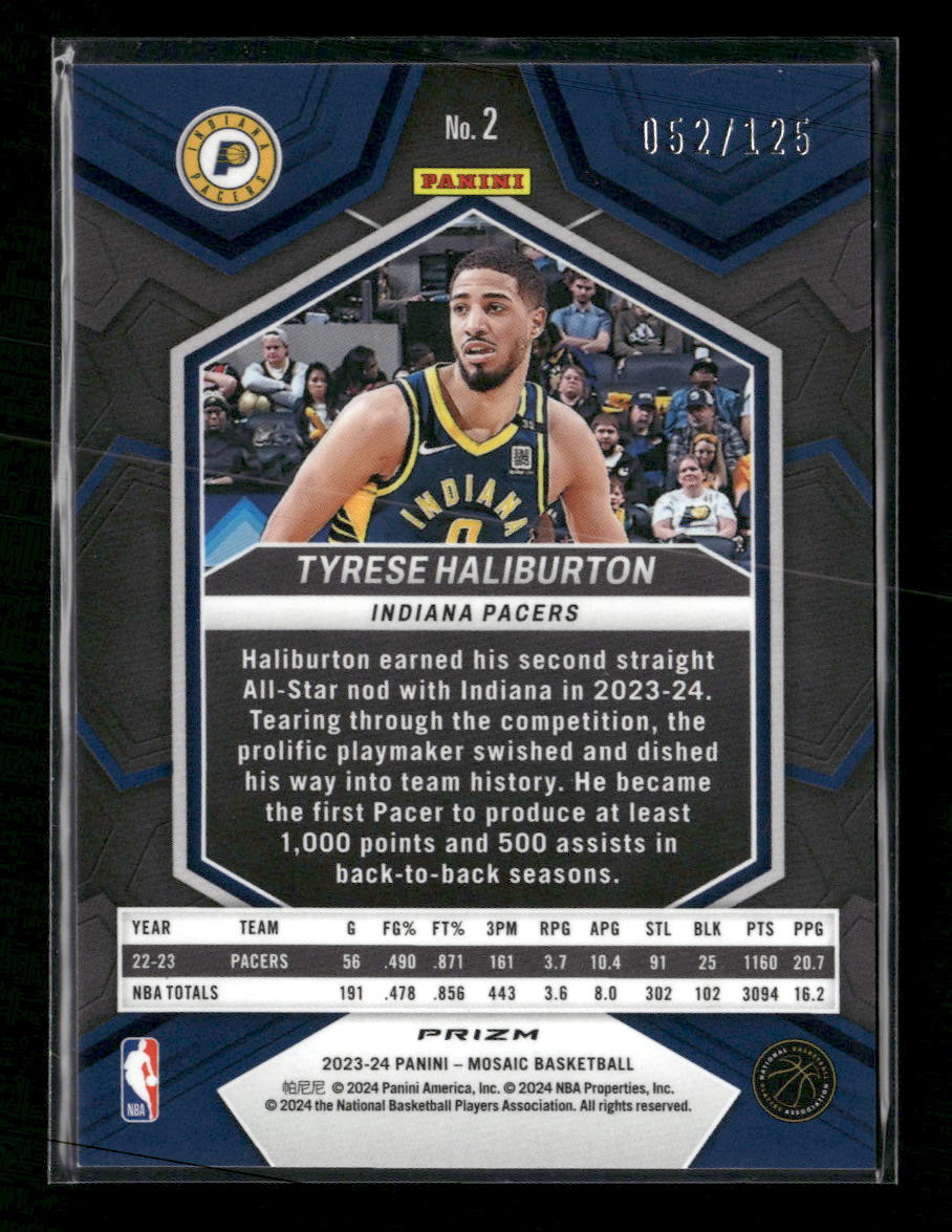 2023-24 Panini Mosaic Ice Tyrese Haliburton #/125 #2