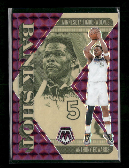 2024-25 Panini Mosaic Bank Shot Mosaic Purple Anthony Edwards #/99 #17