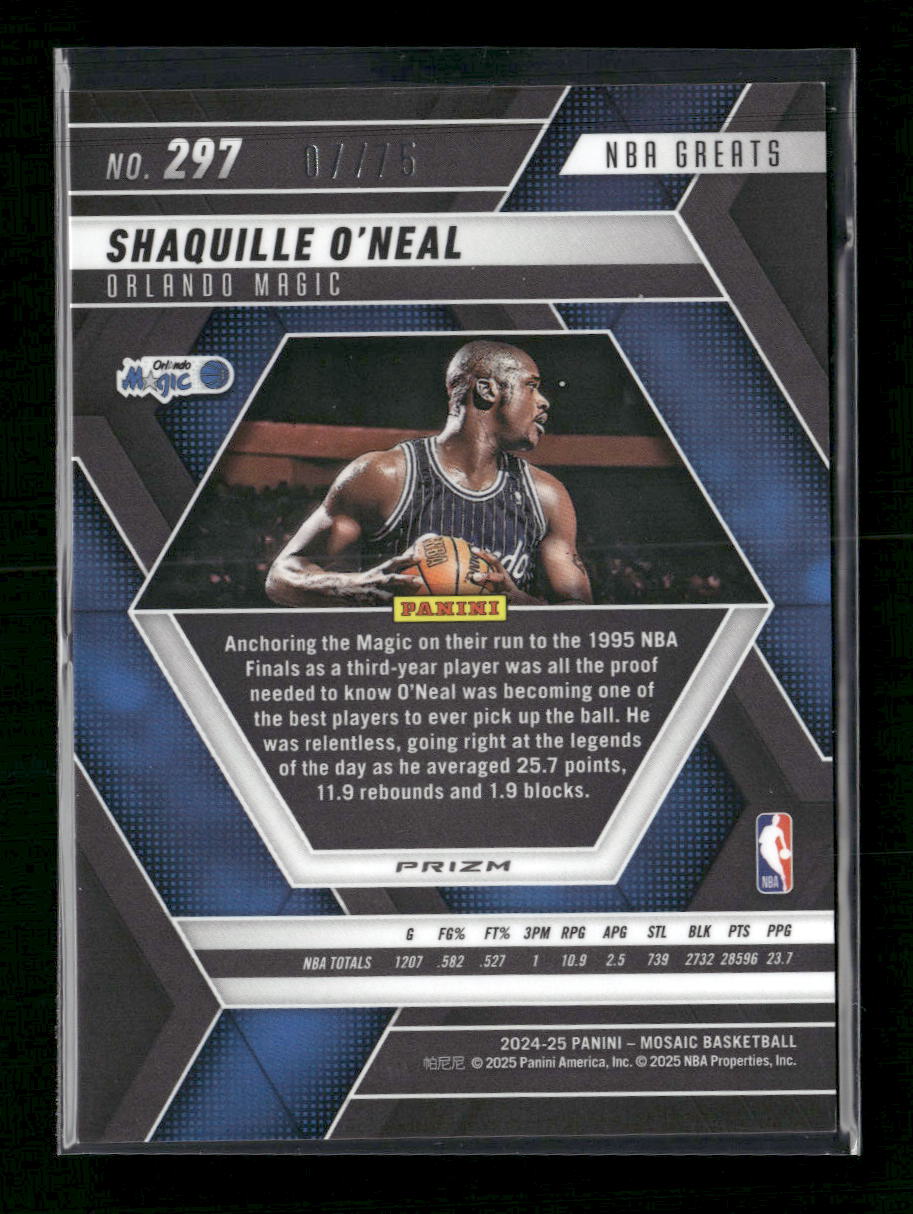 2024-25 Panini Mosaic Bronze Mosaic Shaquille O'Neal #/75 #297