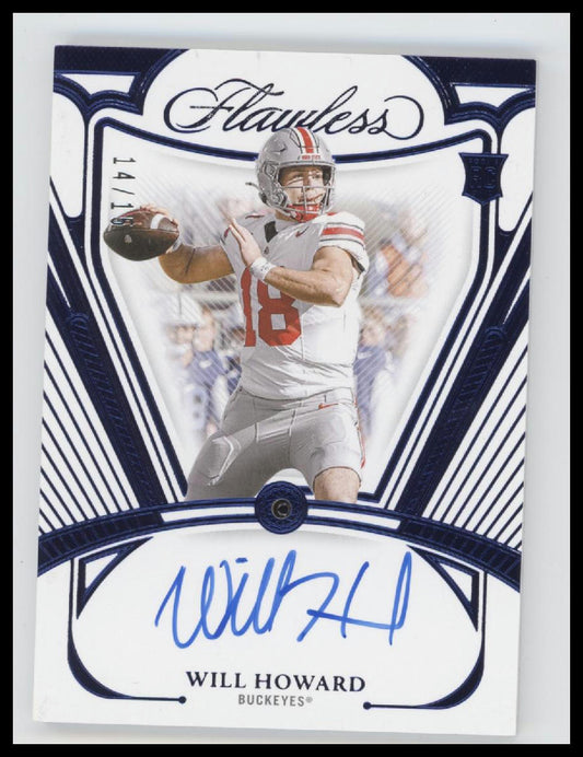 2025 Panini National Treasures Flawless Sapphire Will Howard #/15 Auto #RGS-WHD