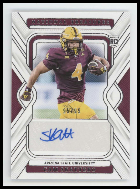 2025 Panini National Treasures Collegiate Silhouettes Cam Skattebo #/99 #RS-CSO