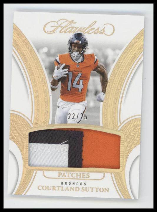 2025 Panini Flawless Patches #/25 Courtland Sutton Auto #PAT-CSN
