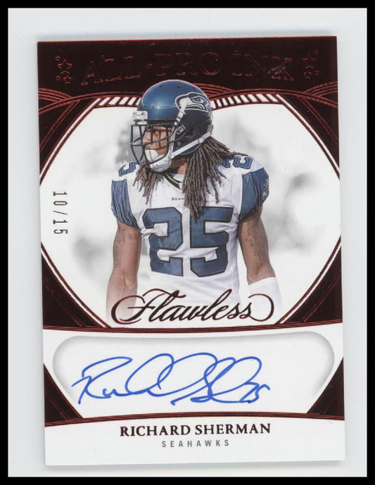 2025 Panini Flawless All-Pro Ink Ruby Richard Sherman #/15 Auto #API-RSN