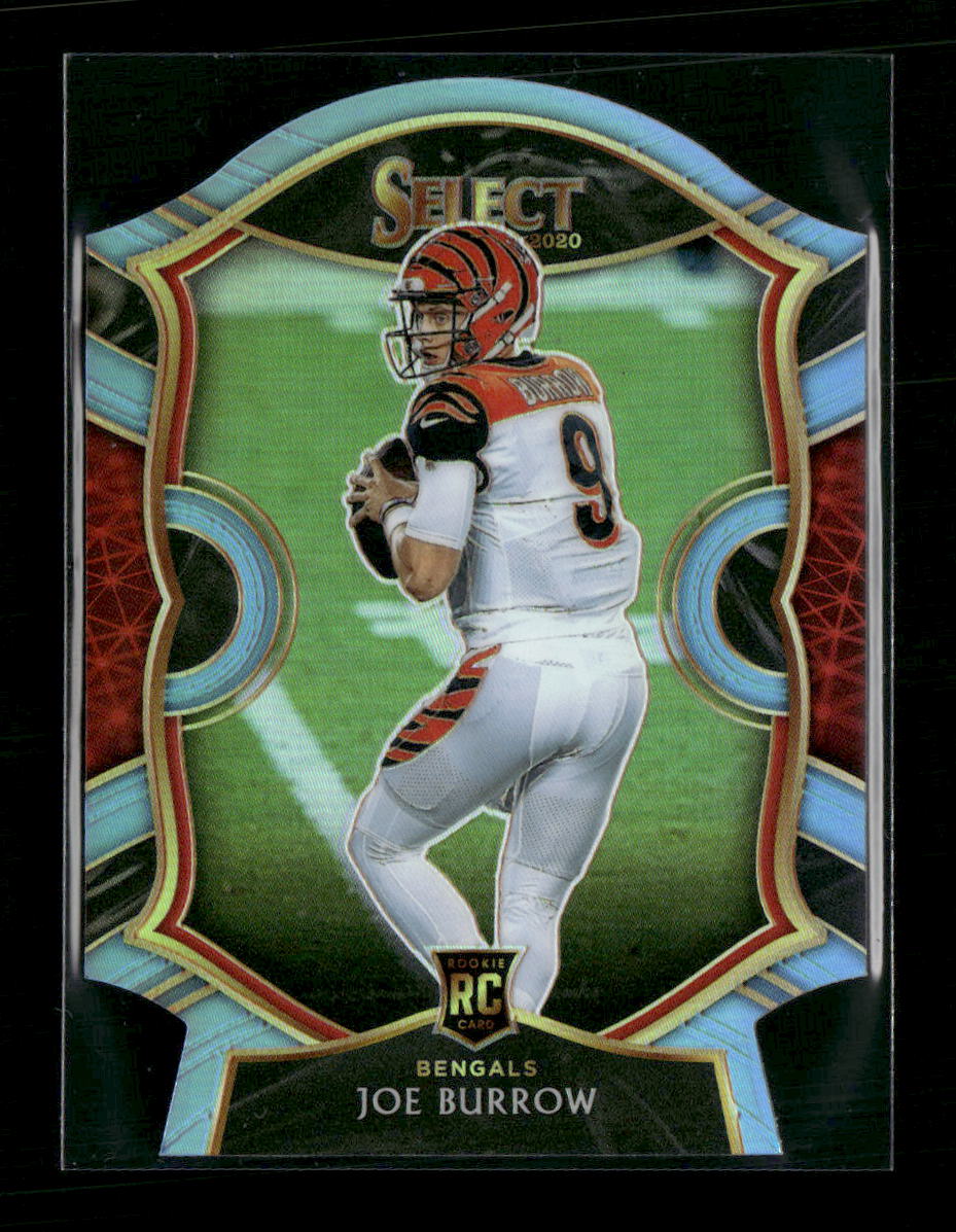 2020 Panini Select Light Blue Prizm Die Cut Joe Burrow Rookie #46