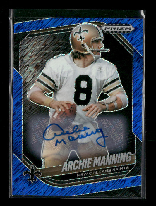 2025 Panini Prizm Black Blue Shimmer Auto #/15 Archie Manning #97