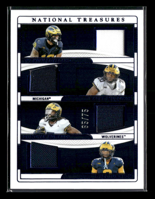 2024 Panini National Treasures Materials Worthy/Sanders/Brooks/Ford #TQM-TEX