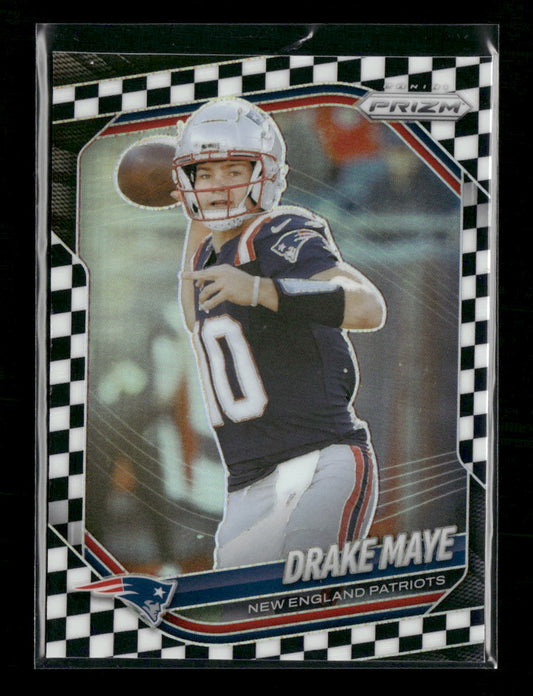 2025 Panini Prizm Black and White Checker Drake Maye #165