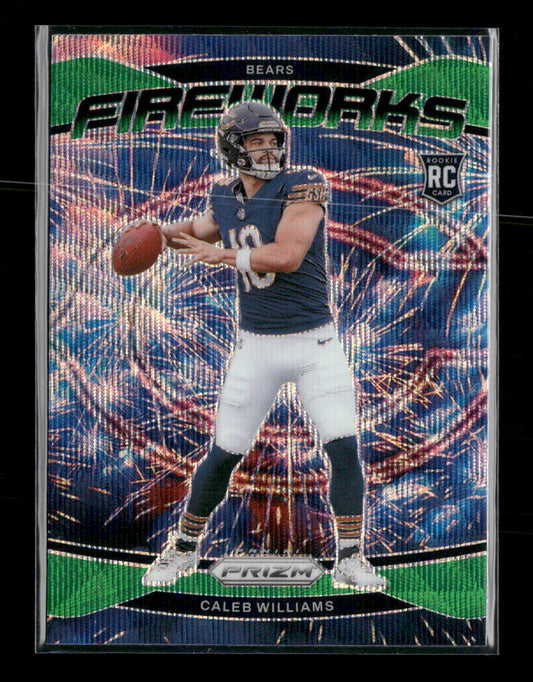 2024 Panini Prizm Fireworks Green Wave Prizm Caleb Williams #25