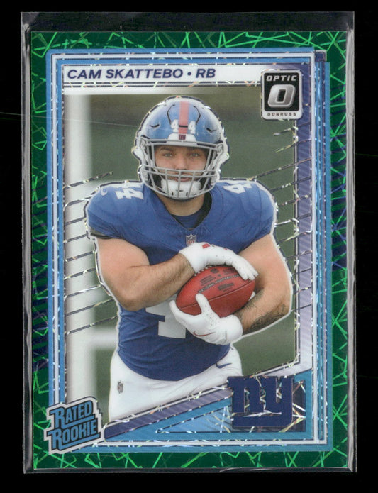 2025 Donruss Optic Green Velocity Cam Skattebo Rookie #228