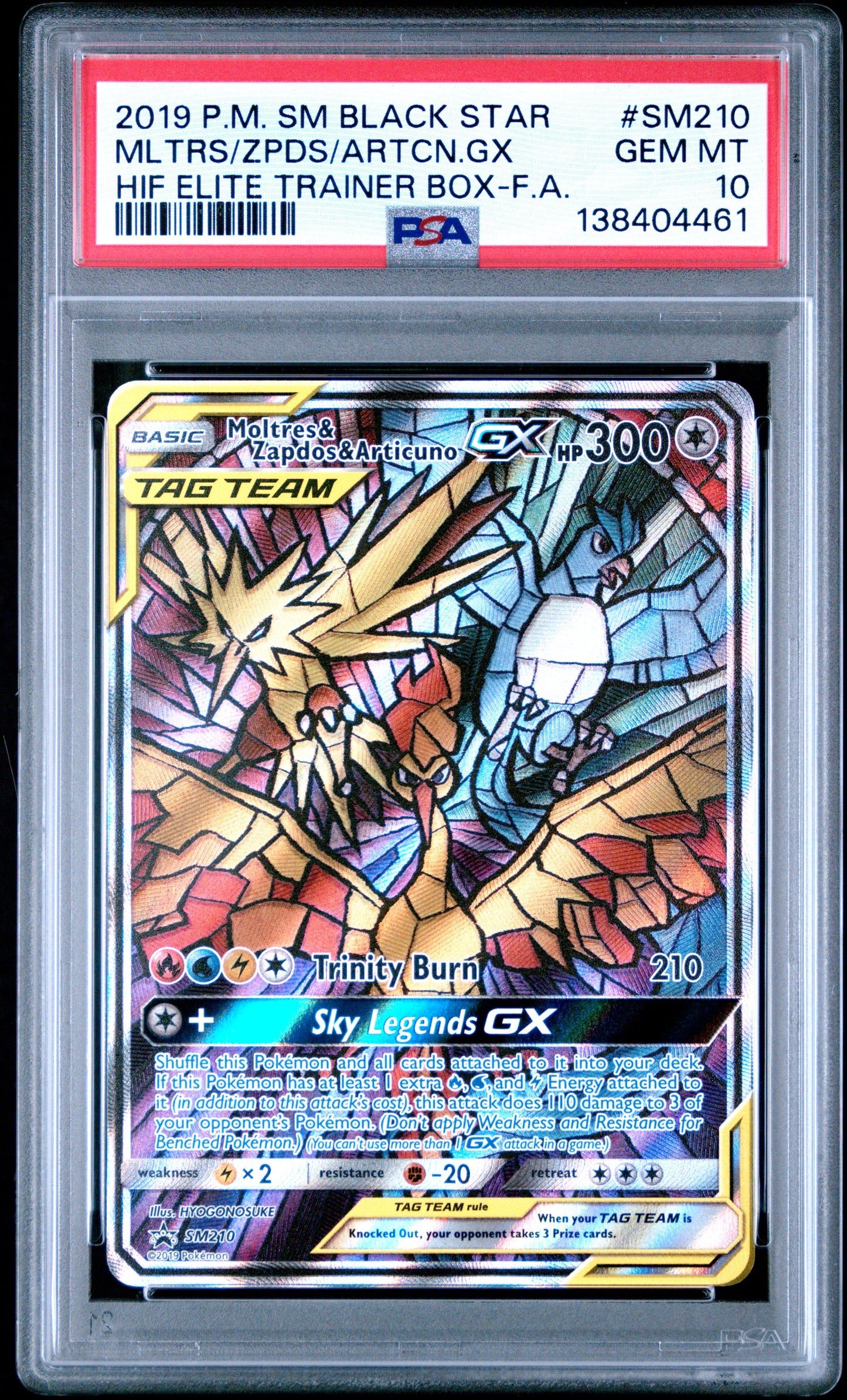 2019 Pokemon Sm BSP Hif Elite Trainer Box-F.A. Mltrs/Zpds/Artcn.Gx 10 PSA #SM210