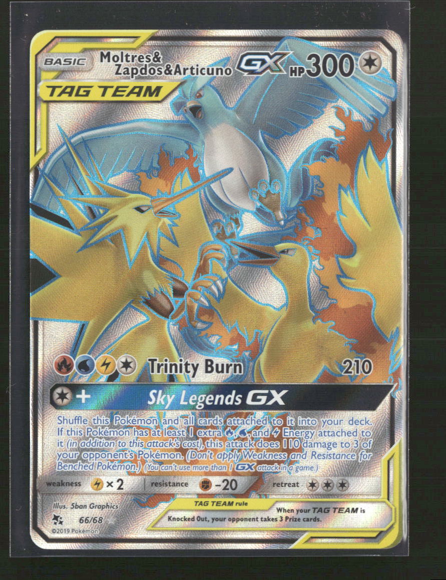 Hidden Fates Moltres & Zapdos & Articuno GX (Full Art) #66/68