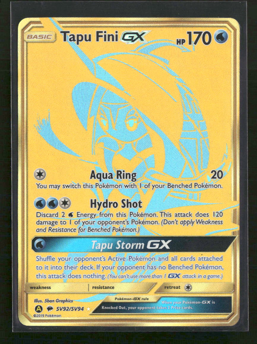 Hidden Fates: Shiny Vault Tapu Fini GX #SV92/SV94