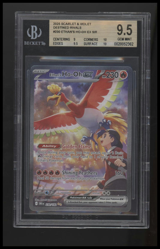 2025 Pokemon Scarlet & Violet Destined Rivals Ethan's Ho-Oh ex SIR 9.5 BGS #230