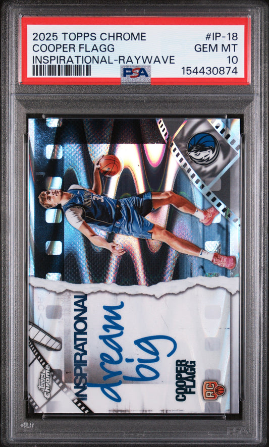 2025 Topps Chrome Inspirational Inspirational-Raywave Cooper Flagg 10 PSA #IP-18