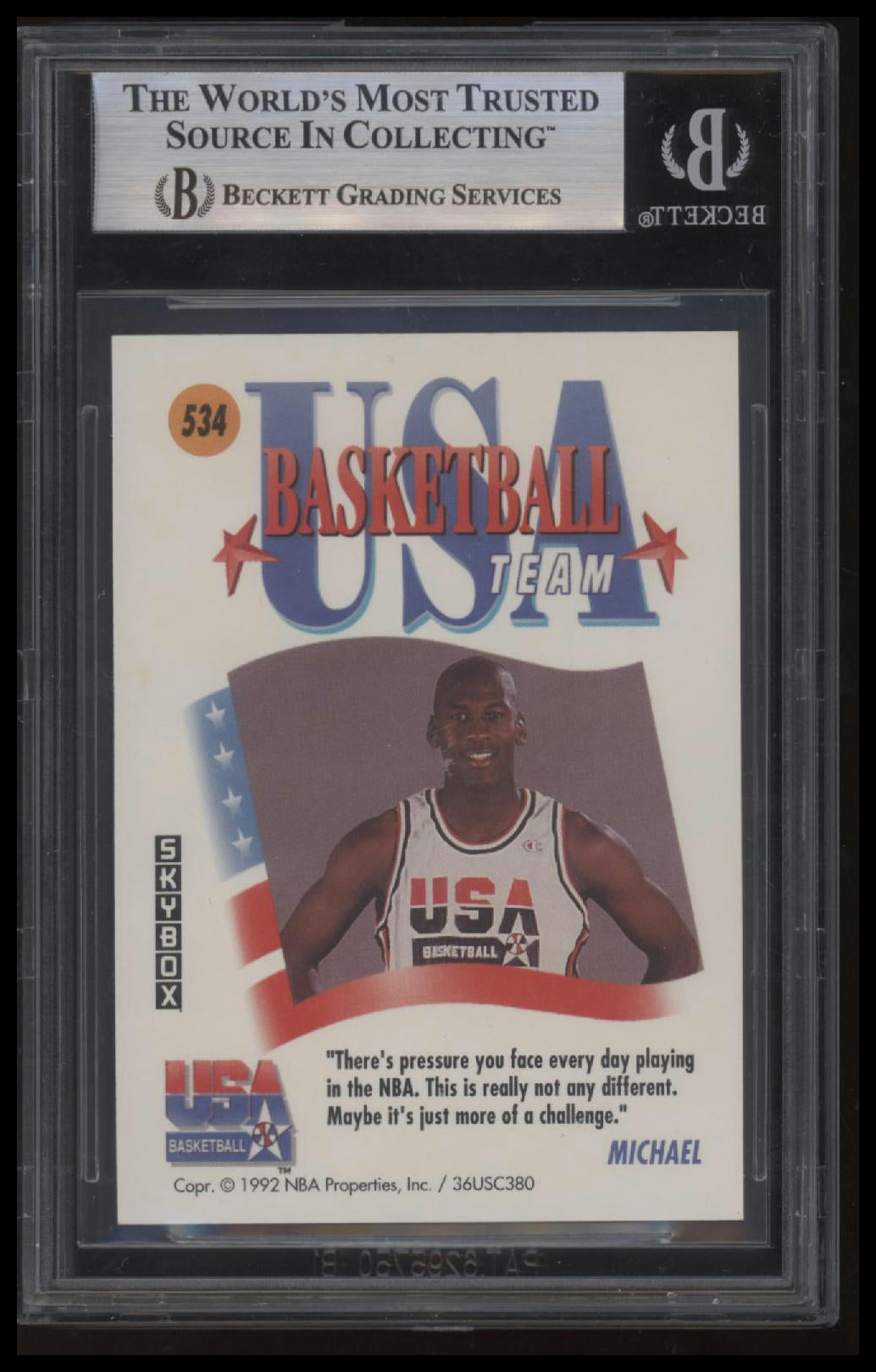 1991-92 SkyBox Michael Jordan USA 7.5 BGS #534