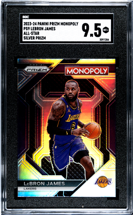 2023-24 Panini Prizm Monopoly All-Star Silver Prizm Lebron James 9.5 SGC #PS9