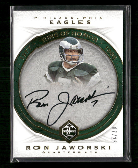 2017 Panini Limited Ring of Honor Autographs Ron Jaworski #/25 Auto #RHA-RJ