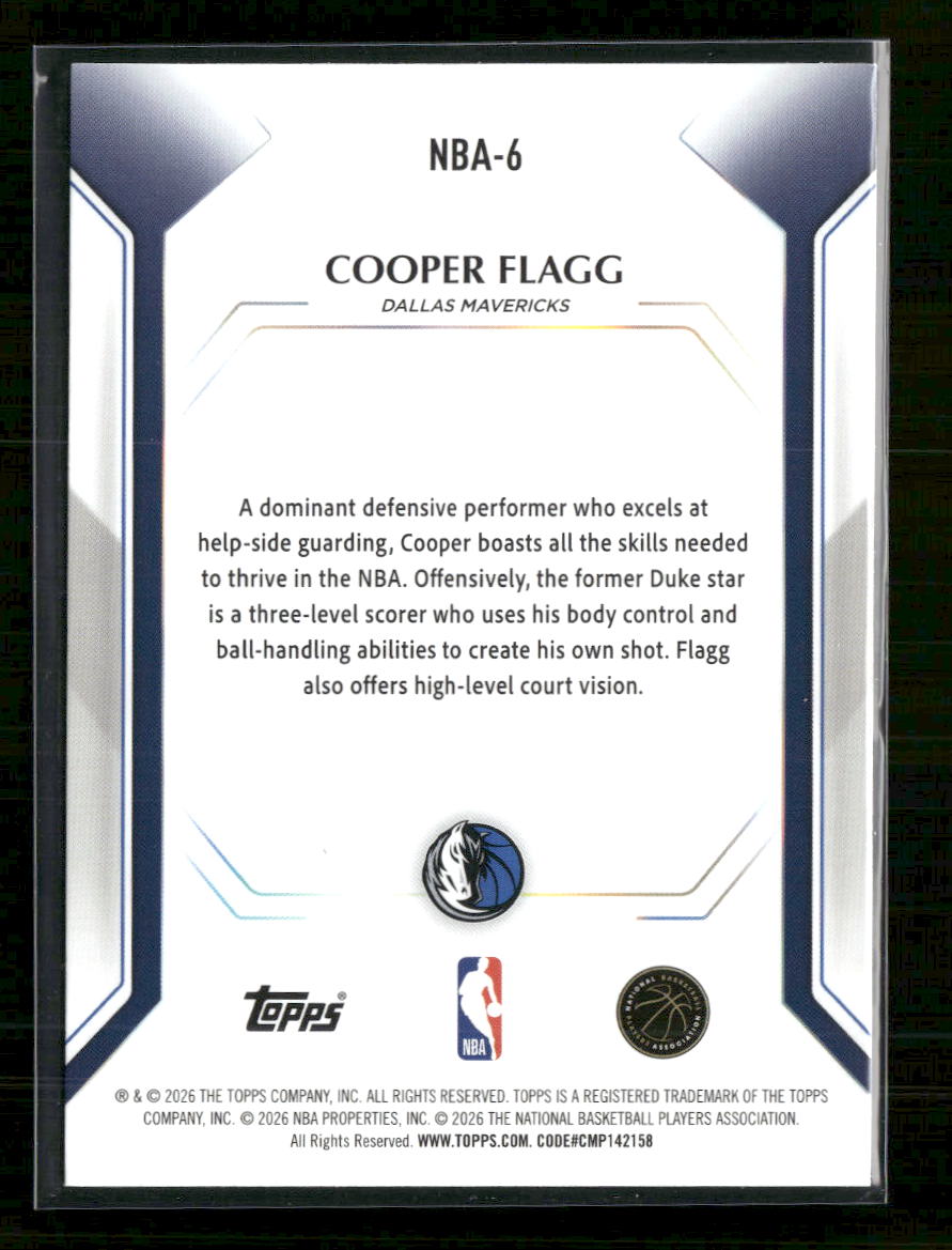 2025-26 Topps Topps Collector Kit Cooper Flagg Holo Foil #NBA-6