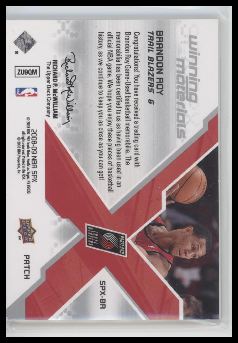 2008-09 SPx Winning Materials Patches Brandon Roy #/25 #SPX-BR