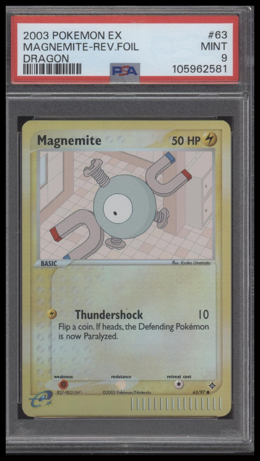 2003 Pokemon Ex Dragon Dragon Magnemite-Rev.Foil 9 PSA #63