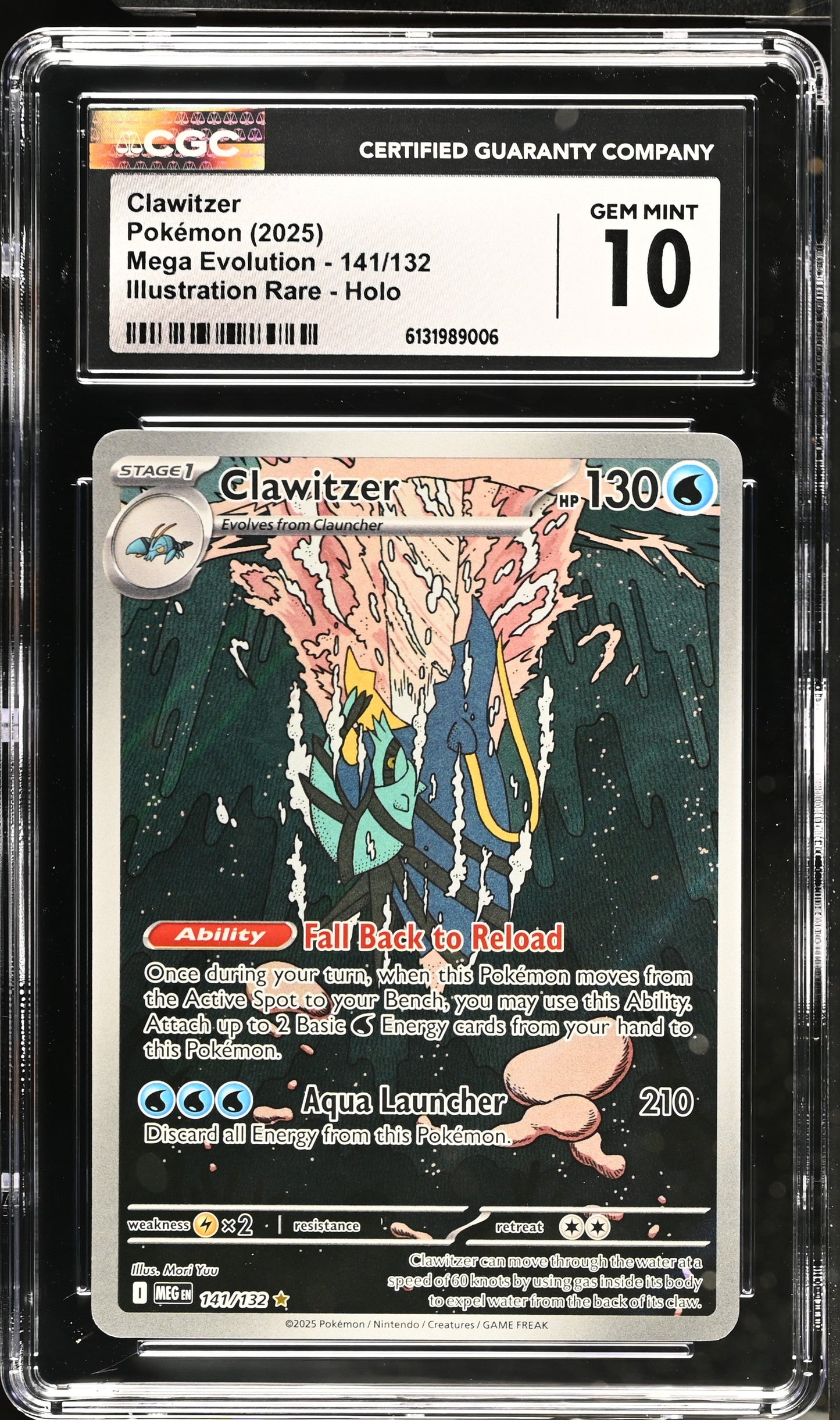 2025 Mega Evolution Clawitzer 10 CGC #141/132