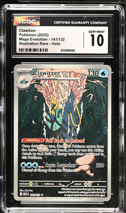 2025 Mega Evolution Clawitzer 10 CGC #141/132