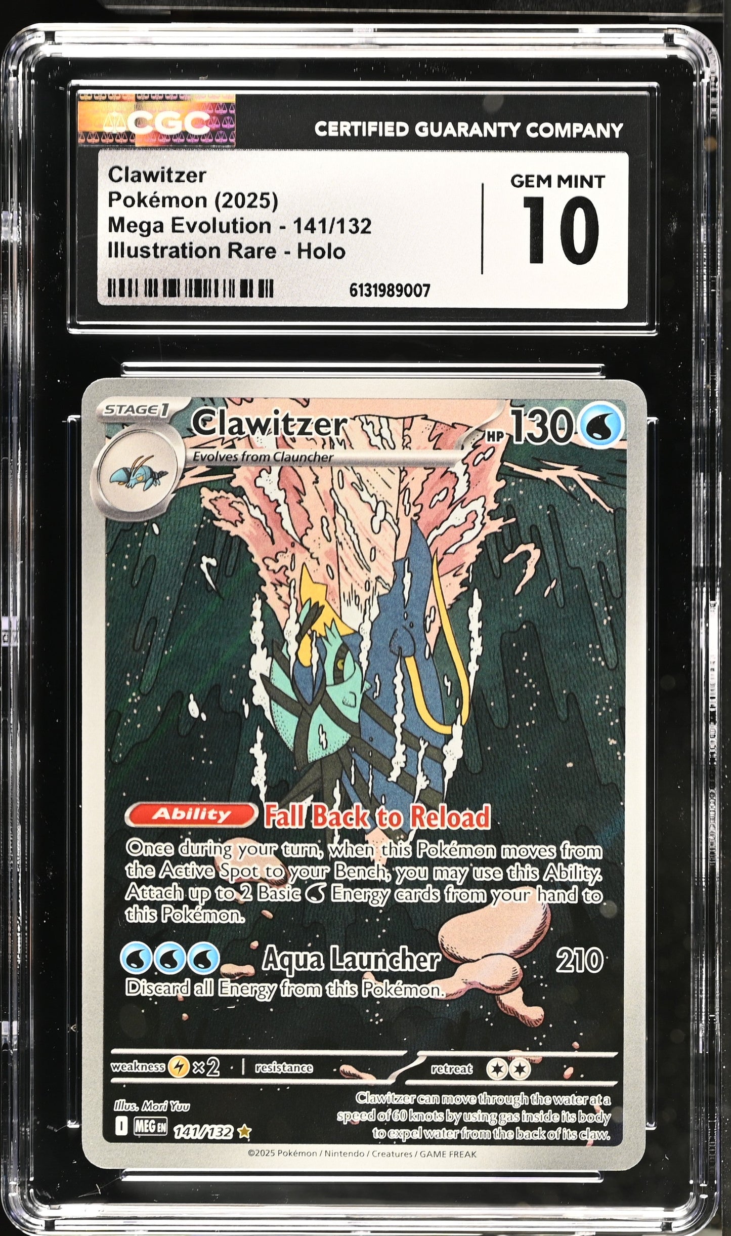 2025 Mega Evolution Clawitzer 10 CGC #141/132
