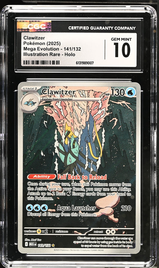 2025 Mega Evolution Clawitzer 10 CGC #141/132