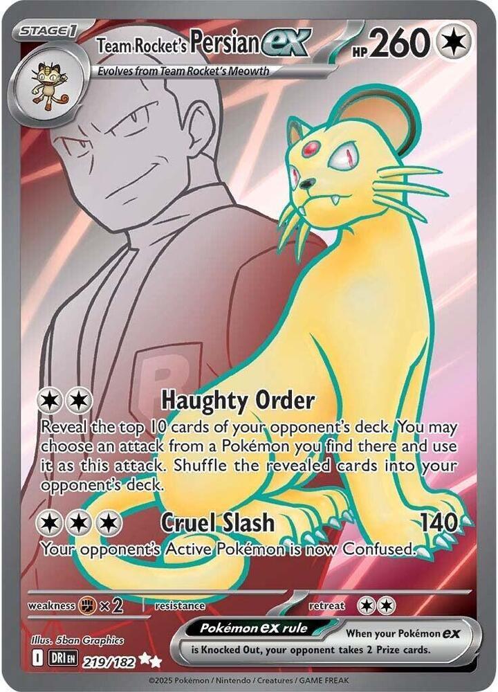 Team Rocket's Persian ex (219/182) [Scarlet & Violet: Destined Rivals]